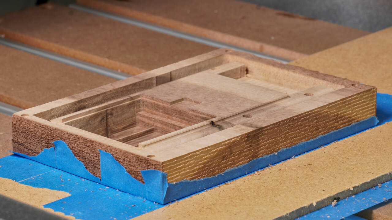 Photo of the workpiece showing the state after toolpath A05.