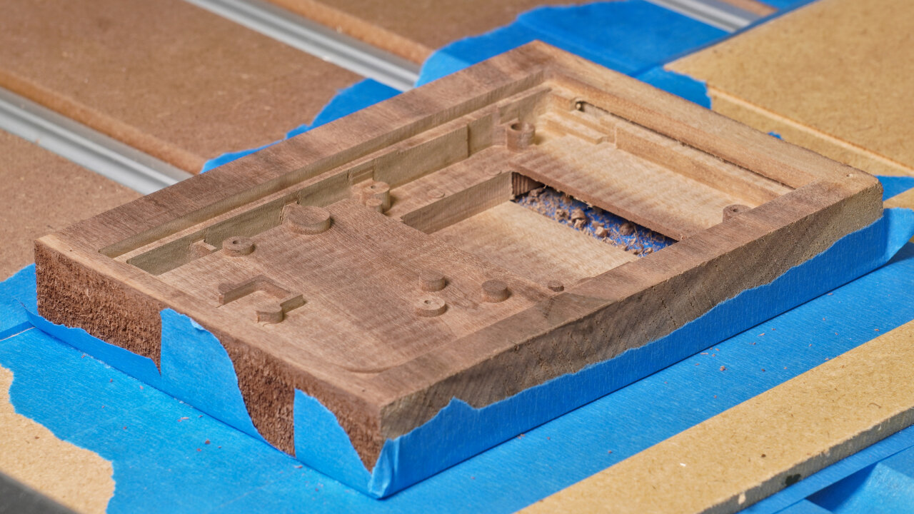 Photo of the workpiece showing the state after toolpath B02.