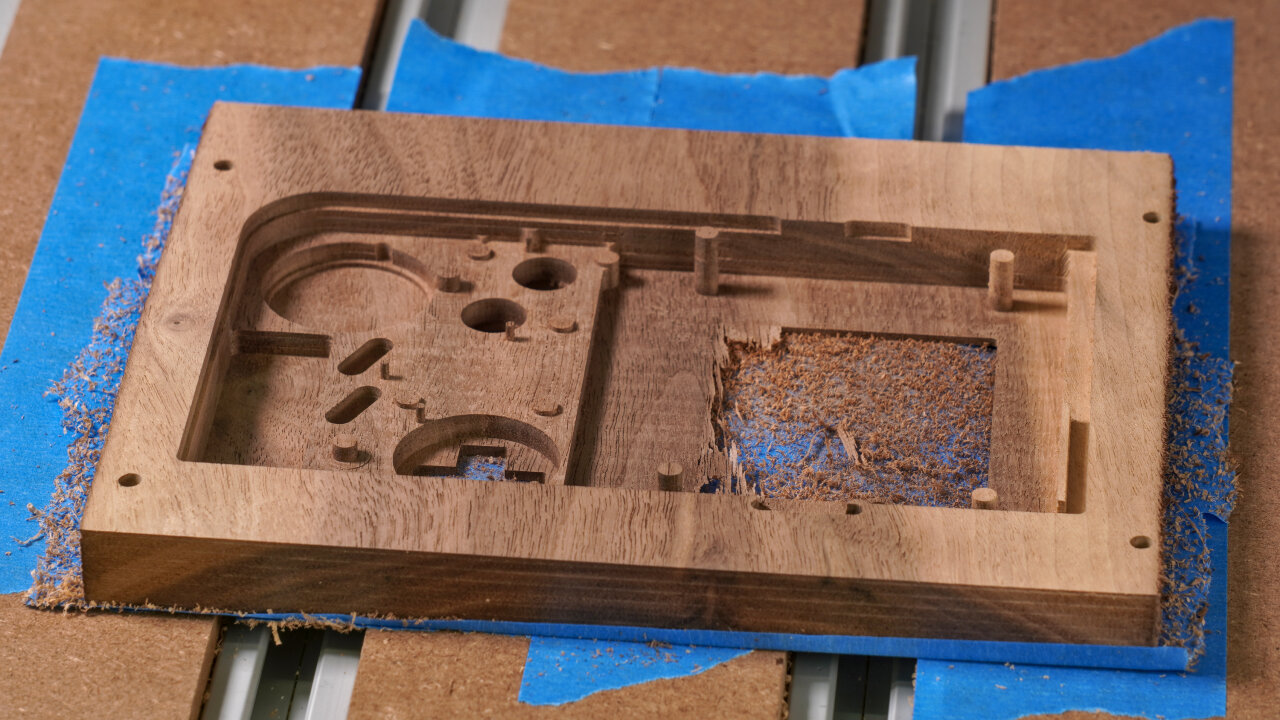 Photo of the workpiece showing the state after toolpath D02.