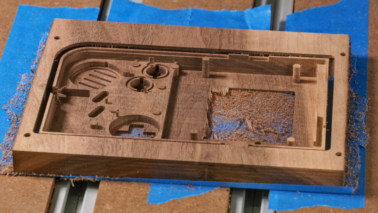 Photo of the workpiece showing the state after toolpath D05.