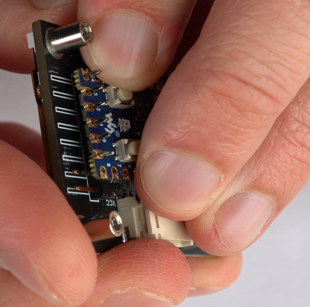 Photo of how the microcontroller is placed on the display.